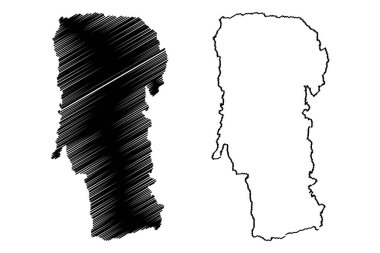 Arges County (Romanya İdari bölümleri, Sud - Muntenia kalkınma bölgesi) harita vektör illüstrasyon, karalama kroki Arges ma