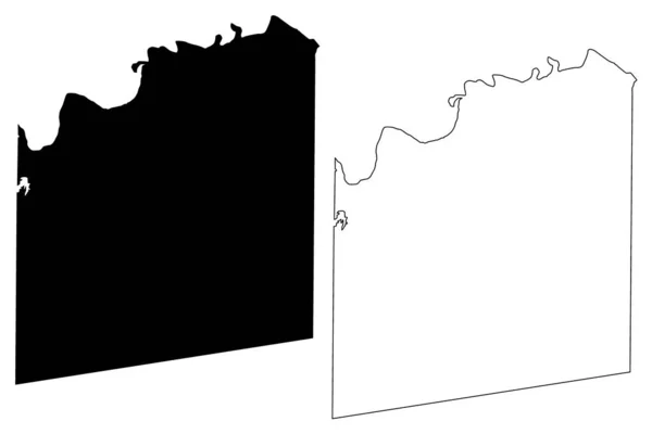 Fannin County, Texas (ilçe Texas, Amerika Birleşik Devletleri, ABD, ABD) harita vektör illüstrasyon, karalama kroki Fannin harita — Stok Vektör