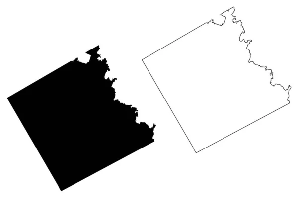 Condado de Freestone, Texas (Counties in Texas, United States of America, USA, U.S., US) mapa vector ilustración, boceto de garabato Mapa de Freestone — Vector de stock