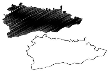 Calarasi İlçesi (Romanya İdari bölümleri, Sud - Muntenia kalkınma bölgesi) harita vektör illüstrasyon, karalama kroki Calarasi ma