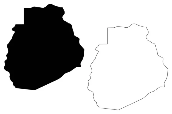 Sedhiou Region (περιφέρειες της Σενεγάλη, Δημοκρατία της Σενεγάλη) Χάρτης απεικόνιση διανυσματικού σχεδίου, σκίτσο — Διανυσματικό Αρχείο