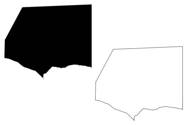 Regione di Ennedi-Est (Regioni del Ciad, Repubblica del Ciad) mappa vettoriale, abbozzo scarabocchiare Ennedi Est mappa — Vettoriale Stock