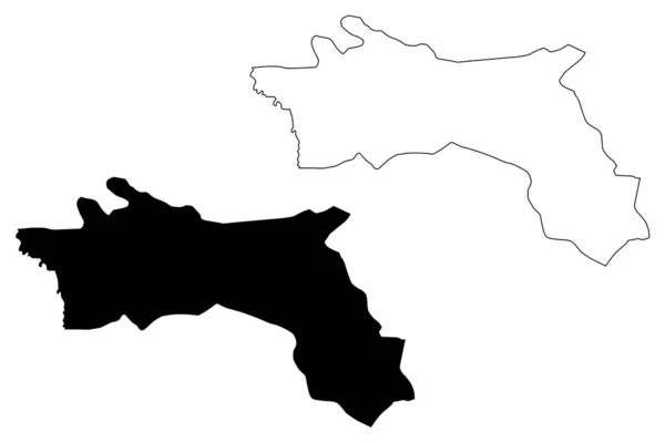 Hadjer-Lamis régió (csádi térségek) Térkép vektorillusztráció, irkál vázlatos Hadjer Lamis Térkép — Stock Vector