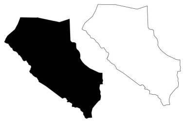Mayo-Kebbi Ouest Region (Çad, Çad Cumhuriyeti bölgeleri) harita vektör illüstrasyon, karalama kroki mayo-Kebbi Ouest Haritası