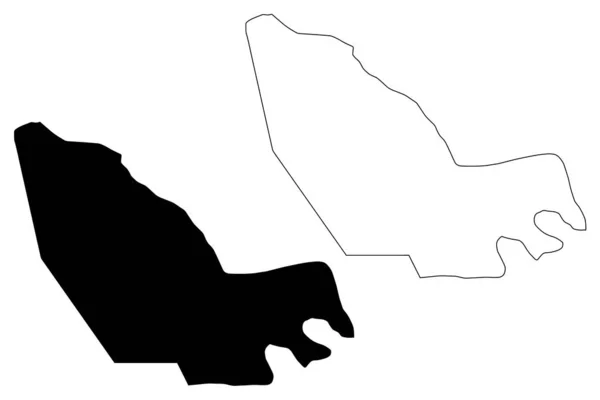 Région du Lac (Régions du Tchad, République du Tchad) illustration vectorielle de la carte, croquis croquis croquis carte du Lac — Image vectorielle