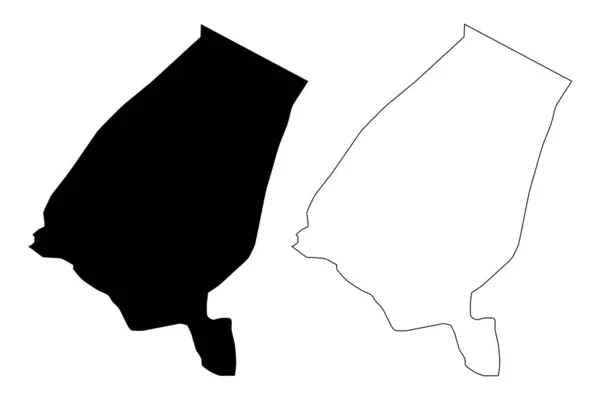 Région de Kanem (Régions du Tchad, République du Tchad) illustration vectorielle de la carte, croquis croquis Kanem carte — Image vectorielle