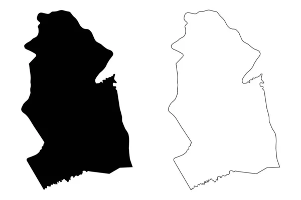 Regione di Mandoul (Regioni del Ciad, Repubblica del Ciad) mappa vettoriale illustrazione, abbozzo scarabocchio Mandoul mappa — Vettoriale Stock