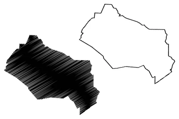 Region Kyzylorda (Republika Kazachstanu, regiony Kazachstanu) mapa wektorowa, szkic Bazgroły Kyzylorda ma — Wektor stockowy