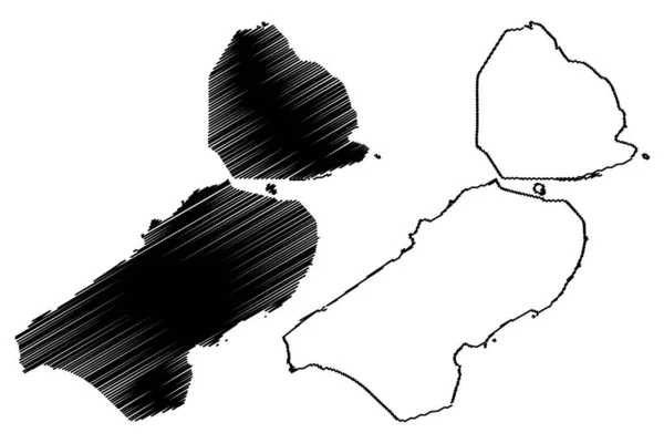 Provincia de Flevoland (Reino de los Países Bajos, Holanda) mapa vector ilustración, boceto de garabato Flevoland mapa — Archivo Imágenes Vectoriales