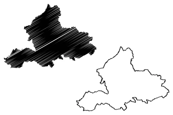Гельдерленд (Королівство Нідерланди, Голландія) карта Векторна ілюстрація, Писанина ескіз Густарійшини карта — стоковий вектор