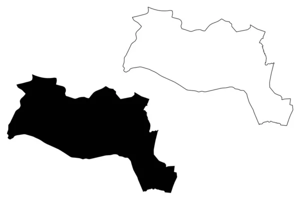 シラ地域(チャド共和国チャドの地域)マップベクトルイラスト、落書きスケッチダルシラマップ — ストックベクタ