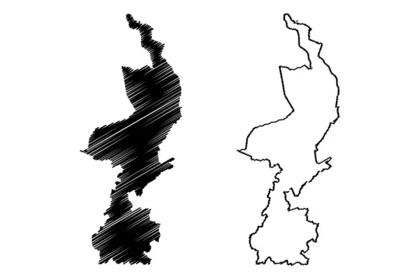 A província de Limburg (Reino dos Países Baixos, Holland) mapa ilustração do vetor, esboço do Rabisco mapa de Limburg — Vetor de Stock