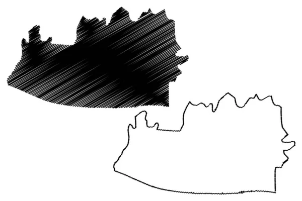 Печintla департамент (Республіка Гватемала, департаменти Гватемали) карта Векторна ілюстрація, Писанина ескіз — стоковий вектор