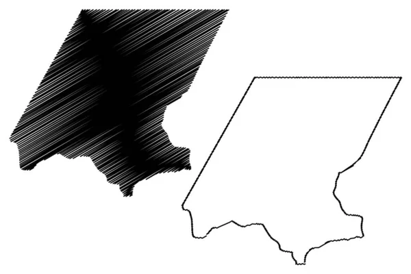 Departamento de Huehuetenango (República da Guatemala, Departamentos da Guatemala) mapa ilustração vetorial, esboço de rabiscos Huehuetenango ma —  Vetores de Stock