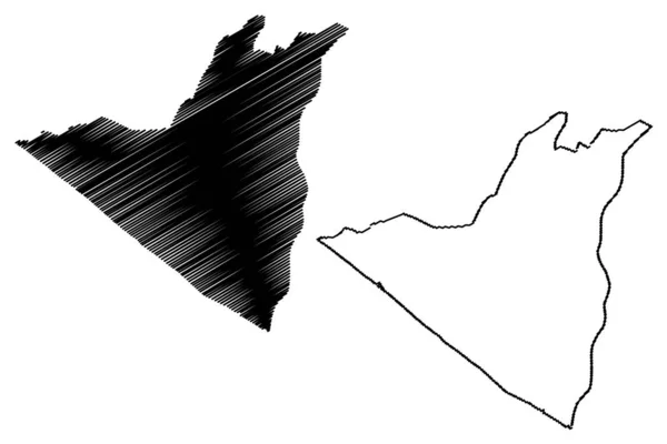 Département de Retalhuleu (République du Guatemala, départements du Guatemala) illustration vectorielle de carte, croquis de gribouillis Retalhuleu ma — Image vectorielle