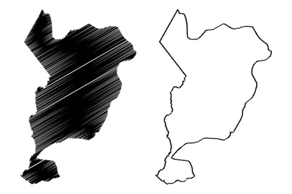 San Marcos Department (Republic of Guatemala, Depdepartments of Guatemala) map vector illustration, scribble sketch San Marcos ma — стоковый вектор
