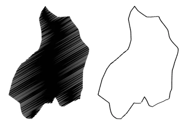萨卡特佩克斯部（危地马拉共和国，危地马拉省）地图矢量插图，涂鸦素描萨卡特佩克斯马 — 图库矢量图片