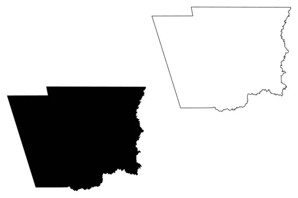 Hardin county, texas (counties in texas, vereinigte staaten von amerika, usa, uss., us) kartenvektorillustration, kritzelskizze hardin map — Stockvektor