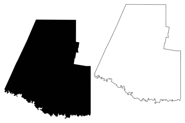 Condado de Hidalgo, Texas (Condados en Texas, Estados Unidos de América, EE.UU., EE.UU., EE.UU.) mapa vector ilustración, boceto garabato mapa Hidalgo — Archivo Imágenes Vectoriales