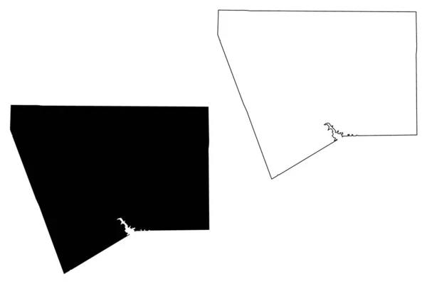 Comté de Hood, Texas (Comtés du Texas, États-Unis d'Amérique, États-Unis d'Amérique, États-Unis d'Amérique) illustration vectorielle de carte, croquis à griffes Carte de Hood — Image vectorielle