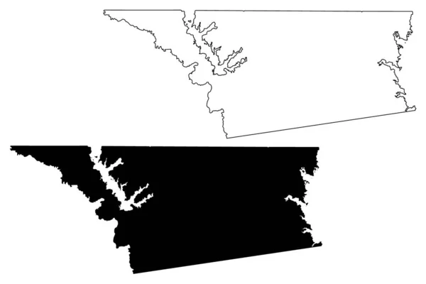 Comté de Henderson, Texas (Comtés du Texas, États-Unis d'Amérique, États-Unis d'Amérique, États-Unis d'Amérique) illustration vectorielle de carte, croquis croquis Henderson carte — Image vectorielle