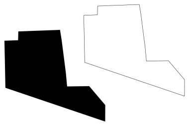 Togdheer bölgesi (Somali Federal Cumhuriyeti, Afrika Boynuzu) harita vektör illüstrasyon, karalama kroki Togdheer ma