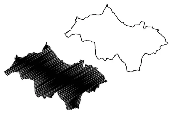 Prowincja Canar (Ekwador, prowincje Ekwadoru) ilustracja wektorowa mapa, szkic bazgrołów Canar ma — Wektor stockowy