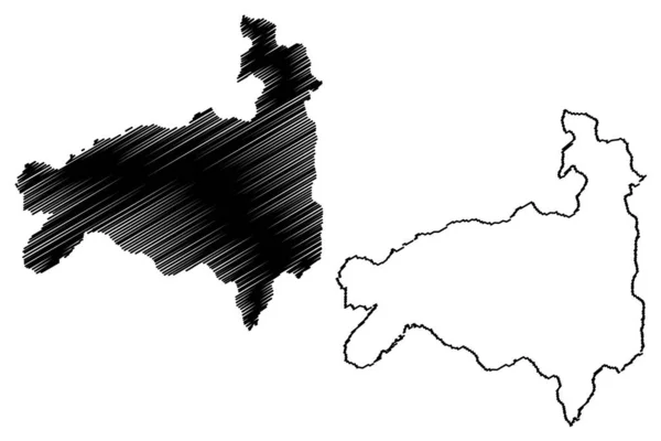 Loja Province (Republic of Ecuador, Provinces of Ecuador) map vector illustration, scribble sketch Loja ma — Stock Vector