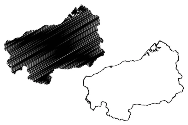 Επαρχία εσεσάλδας (Δημοκρατία του Ισημερινού, επαρχίες του Ισημερινού) Χάρτης εικονογράφος, σκίτσο της σκαριλίδας Μα — Διανυσματικό Αρχείο