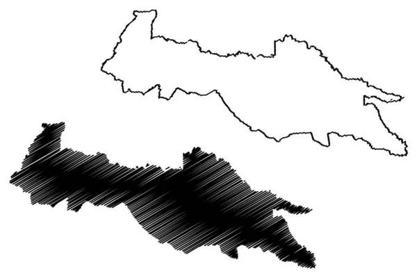 Province de Sucumbios (République d'Equateur, Provinces d'Equateur) illustration vectorielle de carte, croquis de gribouillis Sucumbios ma — Image vectorielle