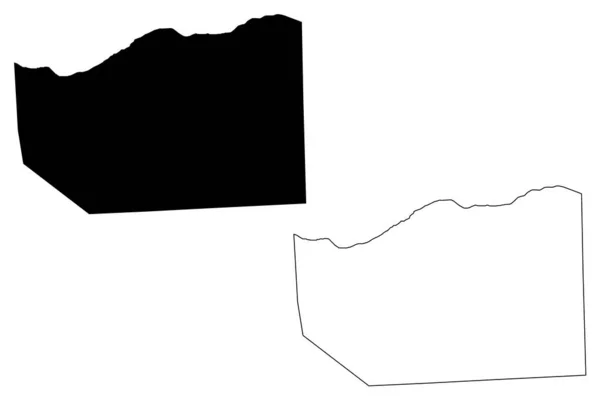 사나그 지역 (소말리아 연방 공화국, 아프리카의 뿔) 지도 벡터 일러스트레이션, 낙서 스케치 사나그 마 — 스톡 벡터