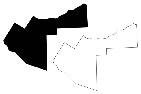 Woqooyi Galbeed Region (Federale Republiek Somalië, hoorn van Afrika) kaart vector illustratie, Krabbel schets maroodi jeex ma — Stockvector