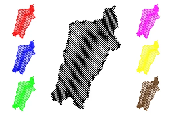Región de Atacama (República de Chile, Divisiones administrativas de Chile) mapa vector ilustración, boceto de garabato Atacama ma — Vector de stock