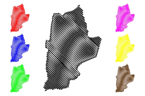 Región de Antofagasta (República de Chile, Divisiones administrativas de Chile) mapa vector ilustración, boceto de garabato Antofagasta ma — Vector de stock
