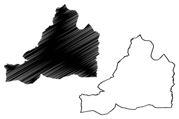 バンテイ・メネチェイ県(カンボジア王国、カンプチェア、カンボジア州)地図ベクトルイラスト、落書きスケッチバンテイ・メネチェイマ — ストックベクタ