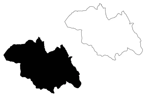 Provincia del Norte (República de Ruanda, provincias de Ruanda) mapa vector ilustración, garabato boceto Amajyaruguru ma — Archivo Imágenes Vectoriales