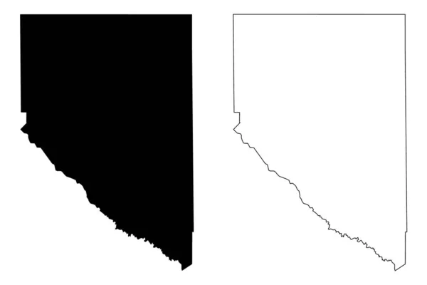 Contea di Hudspeth o Hudspeth County, Texas (contee in Texas, Stati Uniti d'America, Stati Uniti d'America, Stati Uniti d'America) mappa vettoriale illustrazione, schizzo scarabocchiare mappa di Hudspeth — Vettoriale Stock