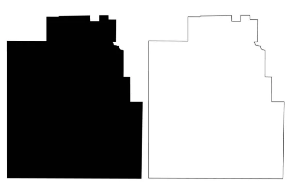 Jim Hogg County, Teksas (powiaty w Teksasie, Stany Zjednoczone Ameryki, USA, USA, USA) ilustracja wektorowa mapy, szkic bazgrołów Jim Hogg Mapa — Wektor stockowy