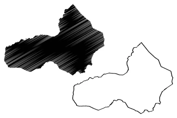 Prowincja Pursat (Królestwo Kambodży, Kampuchea, prowincje Kambodży) mapa wektorowa mapy, szkic Bazgroły Mapa Pursat — Wektor stockowy