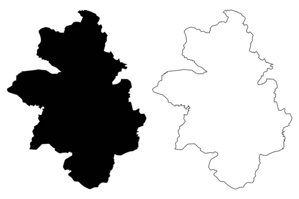 Kankan Bölgesi (Gine, Gine-Conakry, Fransız Ginesi alt bölümleri) harita vektör illüstrasyon, karalama kroki Kankan ma — Stok Vektör
