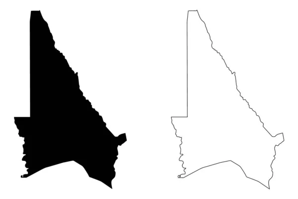 Dipartimento di Kouffo (Dipartimenti del Benin, Repubblica del Benin, Dahomey) mappa vettoriale illustrazione, scarabocchio mappa Kouffo — Vettoriale Stock