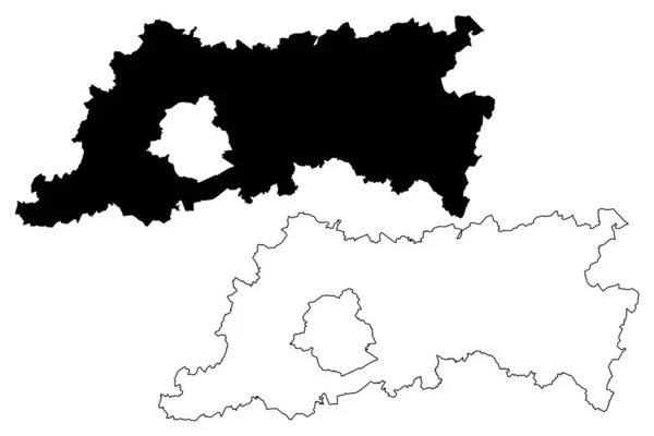 Vlaams-Brabant (België, provincies van België, Vlaams Gewest) kaart vector illustratie, Krabbel schets Vlaams-Brabant kaart — Stockvector