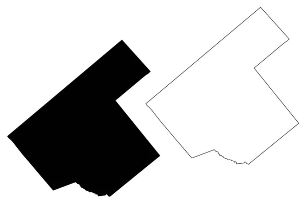 Карта округа Карнс, штат Техас (округа в Техасе, США, США, США), векторная иллюстрация, каракули — стоковый вектор
