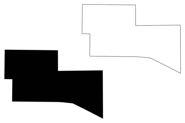 Kerr County, Texas (countyn i Texas, Amerikas förenta stater, USA, USA, USA) karta vektor illustration, klotter skiss Kerr karta — Stock vektor