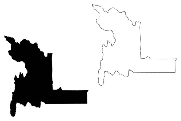 Departamento de Chuquisaca (Estado Plurinacional da Bolívia, Departamentos da Bolívia) mapa ilustração vetorial, rabiscar esboço Chuquisaca ma — Vetor de Stock