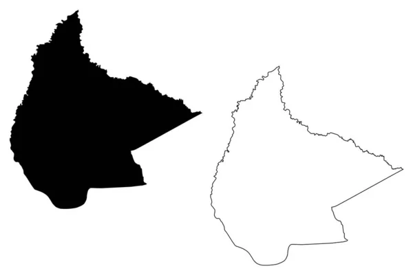 Dipartimento di Beni (Stato plurinazionale della Bolivia, Dipartimenti della Bolivia) mappa vettoriale illustrazione, scarabocchio El Beni ma — Vettoriale Stock