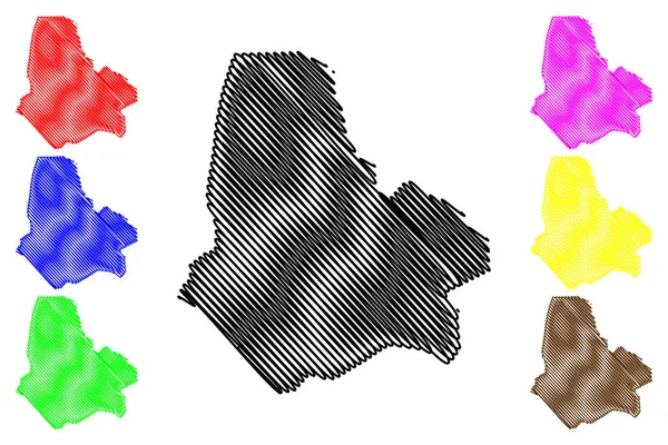 Región de Maradi (Regiones de Níger, República del Níger) mapa vector ilustración, garabato boceto Maradi ma — Archivo Imágenes Vectoriales