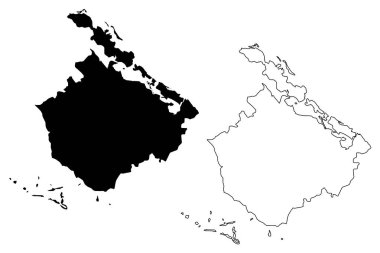Camaguey Province (Küba Cumhuriyeti, Küba eyaletleri) harita vektör illüstrasyon, karalama kroki Camaguey harita
