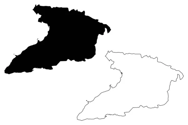 Província de Granma (República de Cuba, Províncias de Cuba) mapa ilustração vetorial, rabisco esboço Granma mapa —  Vetores de Stock