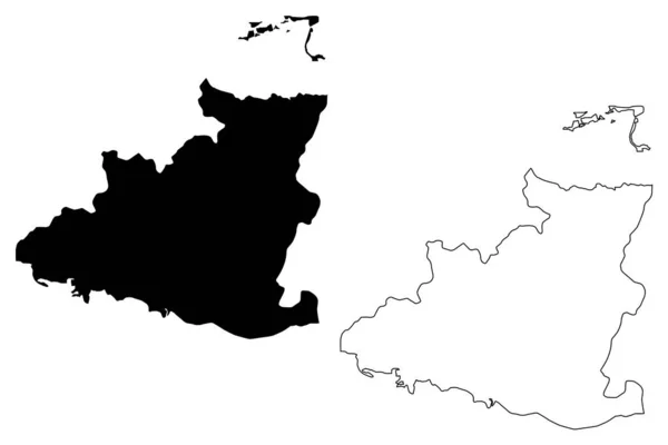 圣蒂斯皮图斯省（古巴共和国，古巴各省）地图矢量插图，涂鸦素描圣灵迪地图 — 图库矢量图片